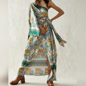 Free People Floral Maxi Dress - Green, Blue, Yellow
